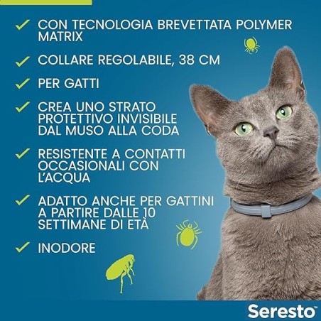 Bayer Elanco Seresto collare per gatti 38 cm collare antiparassitario a partire da 2 CONFEZIONI il prezzo+ sped. scende a € 25,1
