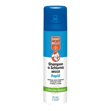 Bayer Shampoo Schiuma Secca Rapid Muschio Bianco 300 ml Pulizia Veloce Senza Acqua