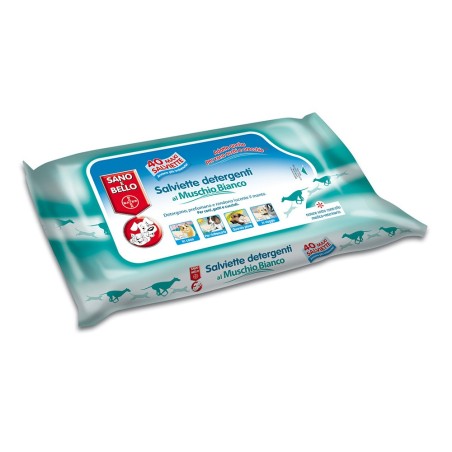 Bayer Salviette Detergenti Muschio Bianco per Cani 50 pz Pulizia Rapida e Freschezza