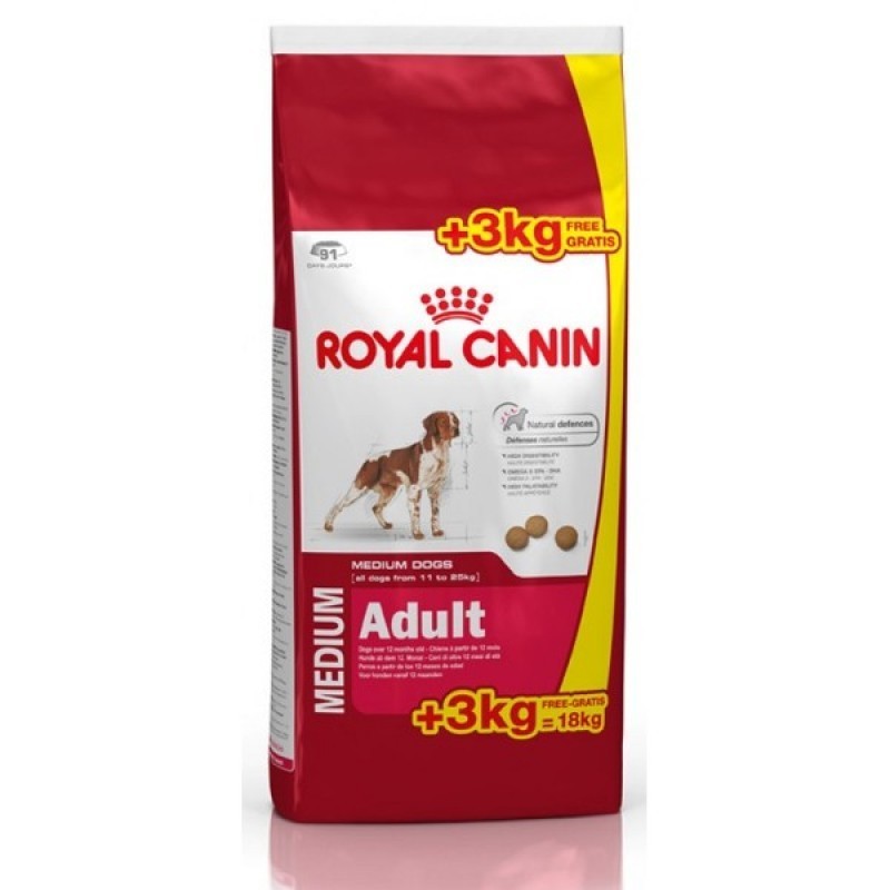Royal Canin Medium Adult da kg 15 + kg 3 gratis