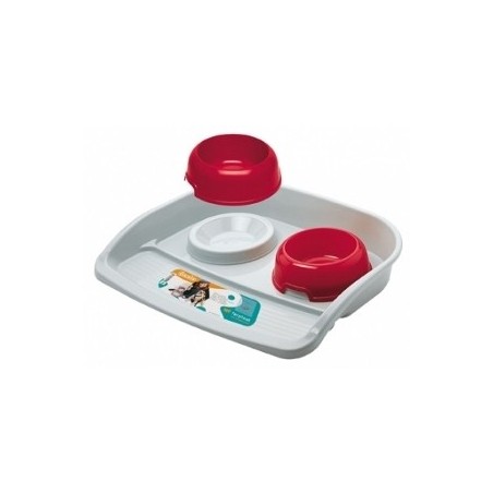 Ferplast Maxi Lindo Ciotole in Plastica con Vassoio