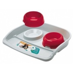 Ferplast Maxi Lindo Ciotole in Plastica con Vassoio