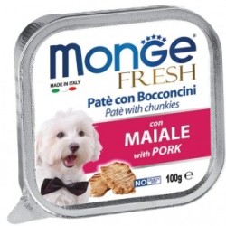 Monge SUPERPREMIUM Fresh Patè e bocconcini con maiale da gr 100