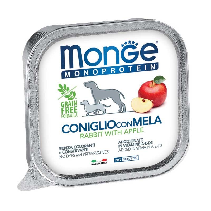 Monge dog fruits coniglio e mela monoproteico da 150 gr 