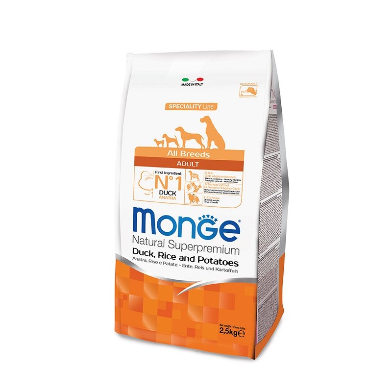 Monge Superpremium All Breeds Adult Anatra, Riso e Patate da 12 kg cane