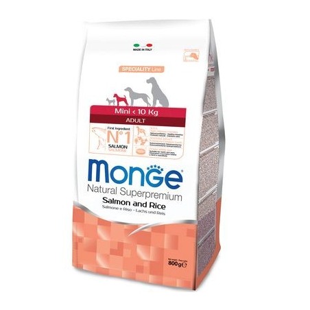 Monge SUPERPREMIUM mini Adult salmone e riso per cane da 800 gr