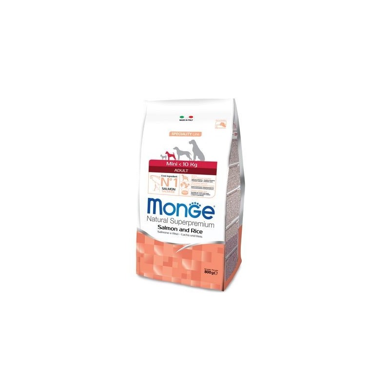 Monge SUPERPREMIUM mini Adult salmone e riso per cane da 800 gr