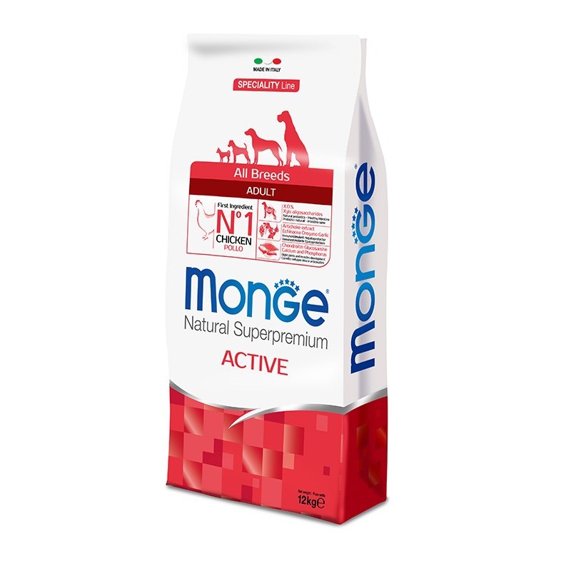 Monge Superpremium All Breeds Active Pollo da kg 12 per cane molto attivo