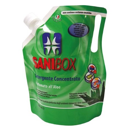Sanibox Detergente Igienizzante elimina odori da 1 litro Profumazione Aloe 