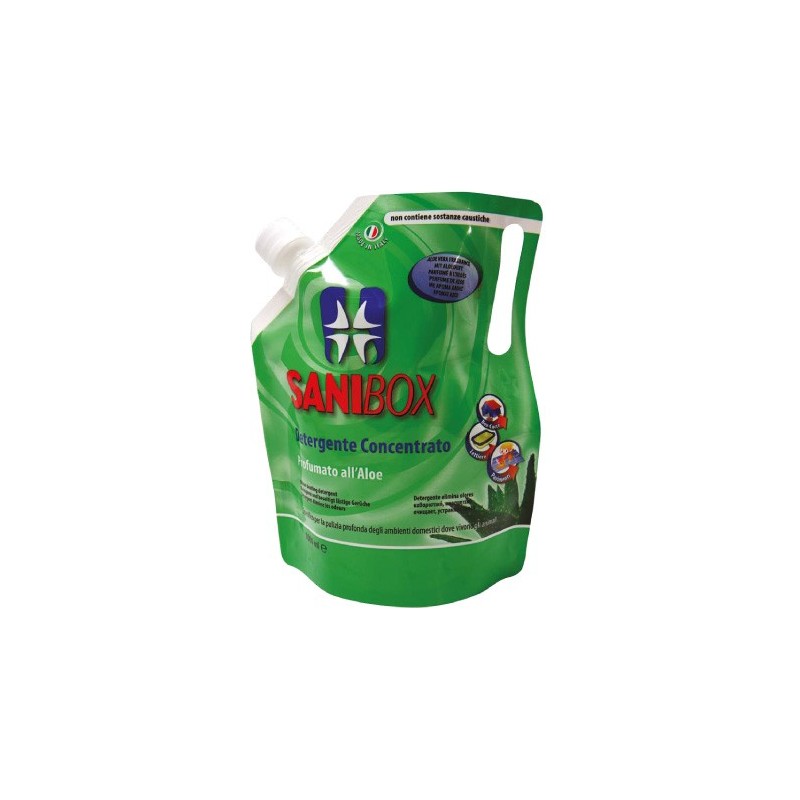 Sanibox Detergente Igienizzante elimina odori da 1 litro Profumazione Aloe 