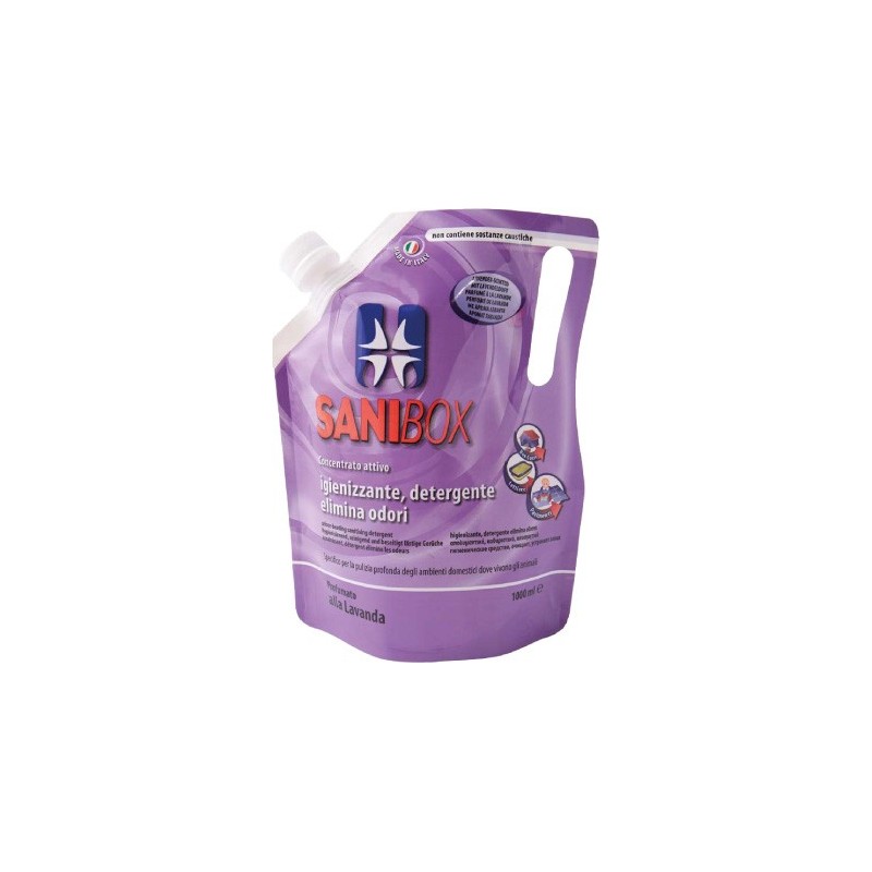 Sanibox Detergente Igienizzante elimina odori da 1 litro Profumazione Lavanda