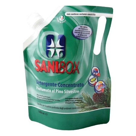 Sanibox Detergente Igienizzante elimina odori da 1 litro Profumazione Pino Silvestre