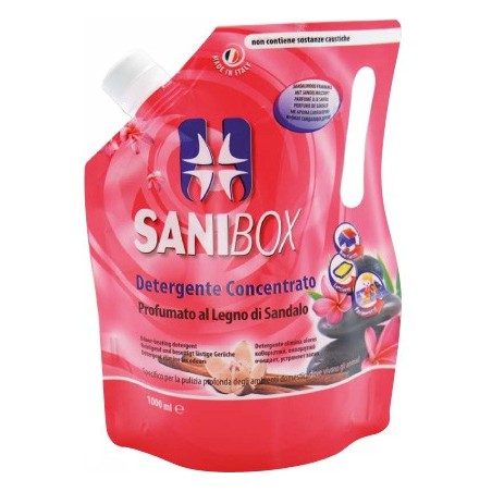 Sanibox Detergente Igienizzante Elimina Odori da 1 Litro Profumazione Legno di Sandalo