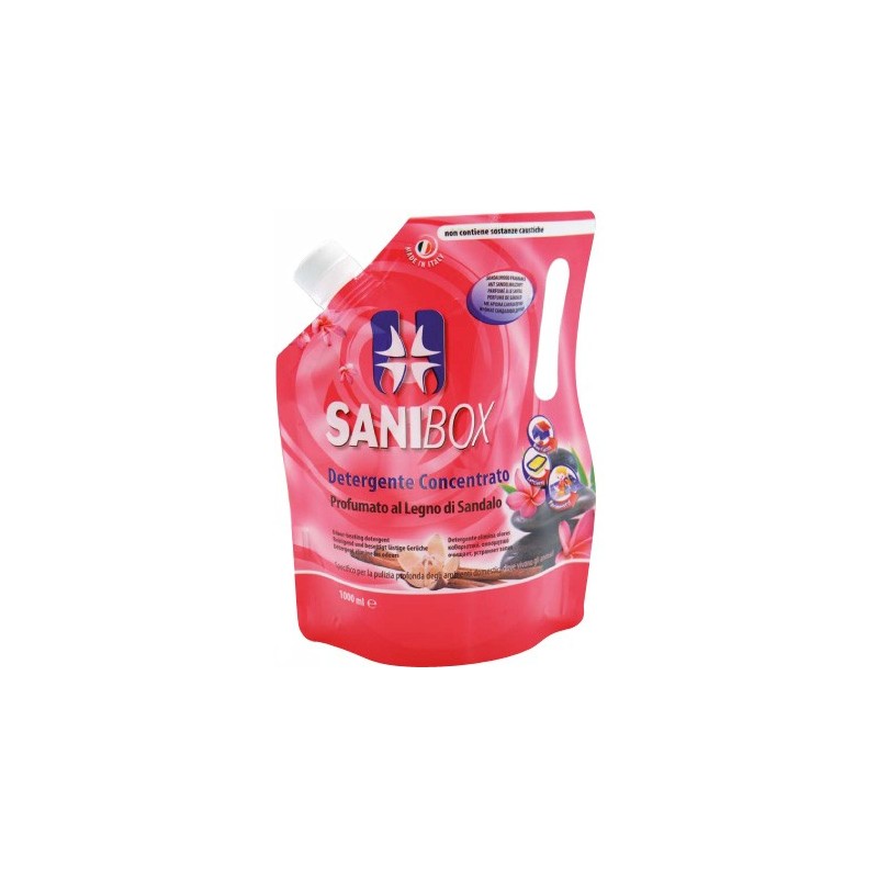 Sanibox Detergente Igienizzante Elimina Odori da 1 Litro Profumazione Legno di Sandalo