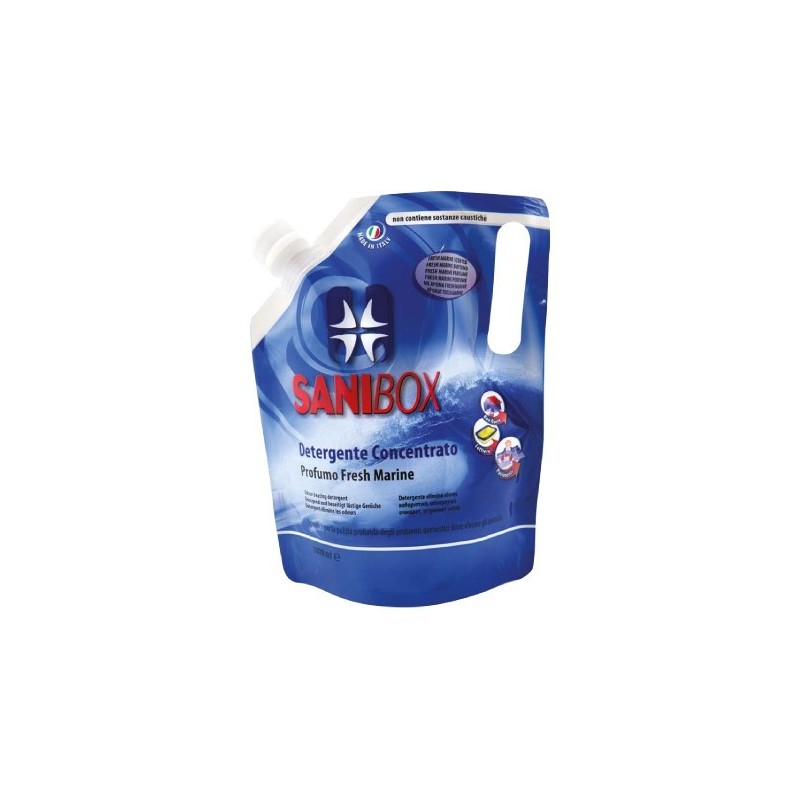 Sanibox Detergente Igienizzante elimina odori da 1 litro Profumazione Fresh Marine