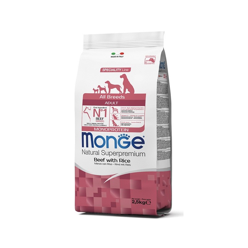 Monge Superpremium All Breeds Adult Monoproteico Manzo con Riso da kg 12