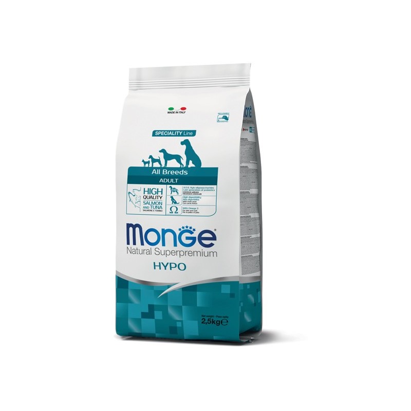 Monge SUPERPREMIUM All Breeds Hypo Salmone e Tonno da kg 2,5 cane