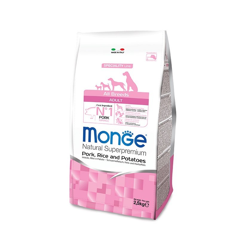 Monge Superpremium All Breeds Adult Maiale Riso e Patate da kg 12 cane