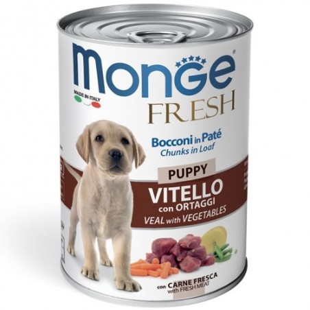 Monge Fresh Bocconi in Paté Vitello con Ortaggi Puppy da gr 400