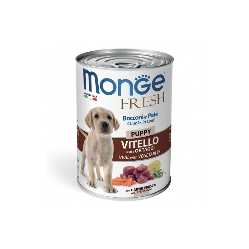 Monge Fresh Bocconi in Paté Vitello con Ortaggi Puppy da gr 400