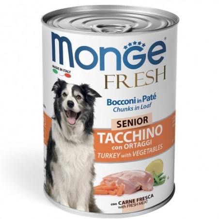 Monge Fresh Bocconi in Paté Tacchino con Ortaggi  Senior da gr 400