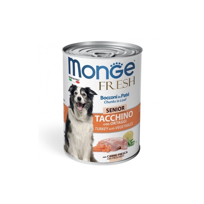 Monge Fresh Bocconi in Paté Tacchino con Ortaggi  Senior da gr 400