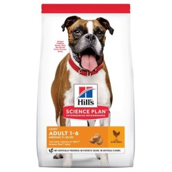 Hill's Science Plan Canine Adult Medium Light con Pollo 14 Kg secco 12+2 Kg Offerta € 3,75 / kg