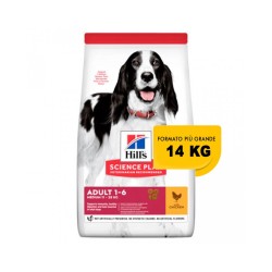 Hill's Science Plan Canine Adult Advanced Fitness Medium con Pollo 14 kg secco ex 12 kg OFFERTA € 3,29 / kg  