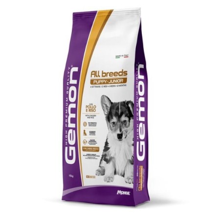 Gemon by Monge Puppy & Junior All Breeds per Cuccioli di Tutte le Taglie con pollo e riso formato da 15 kg