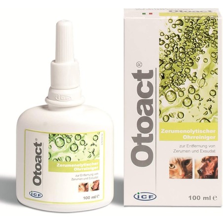 Otoact ICF Detergente auricolare per cani e gatti in casi di iperproduzione di cerume 100 ml 