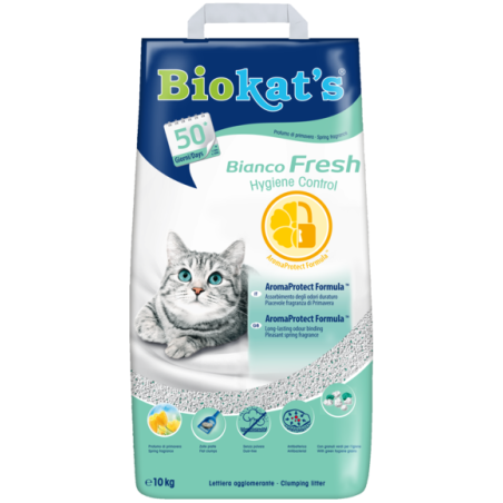 Biokat’s Bianco Fresh 10 kg Lettiera Agglomerante Profumata per Gatti