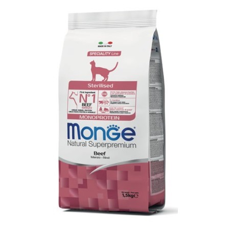 Monge Natural Superpremium Monoproteico Sterilizzato Gatto Adulto Manzo da kg 1,5