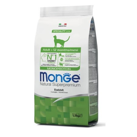 Monge Natural Superpremium Monoproteico Gatto Adulto Coniglio da kg 1,5 