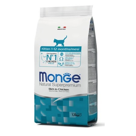 Monge Natural Superpremium Gatto Kitten Ricco in Pollo da kg 10