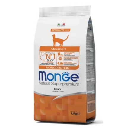 Monge Natural Superpremium Monoproteico Sterilizzato Gatto Adulto Anatra da kg 10 
