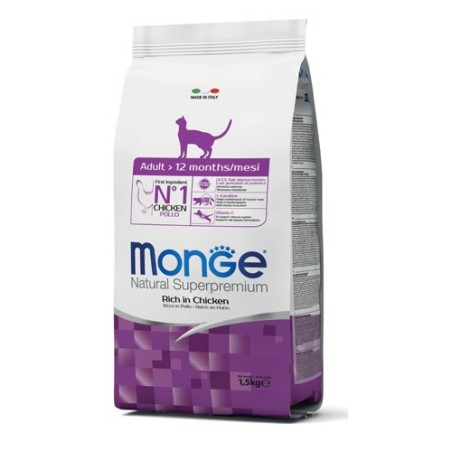 Monge Natural Superpremium Gatto Adult Ricco in Pollo da kg 10