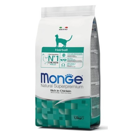Monge Natural Superpremium Gatto Adulto Hairball Ricco di Pollo da gr 400
