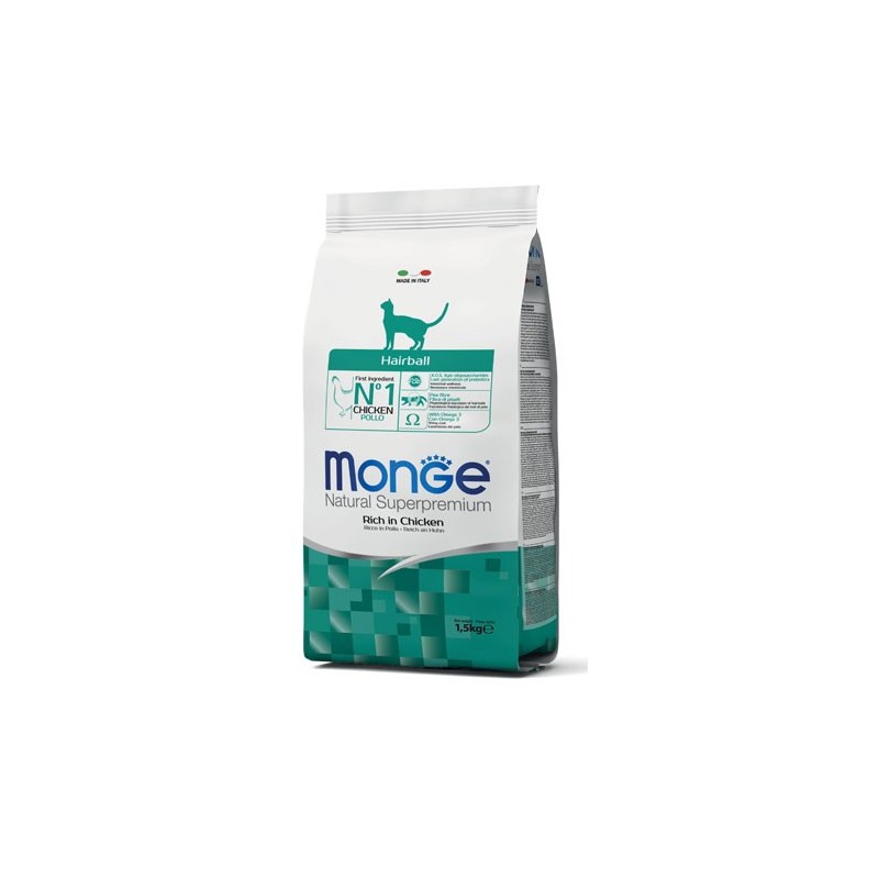 Monge Natural Superpremium Gatto Adulto Hairball Ricco di Pollo da gr 400