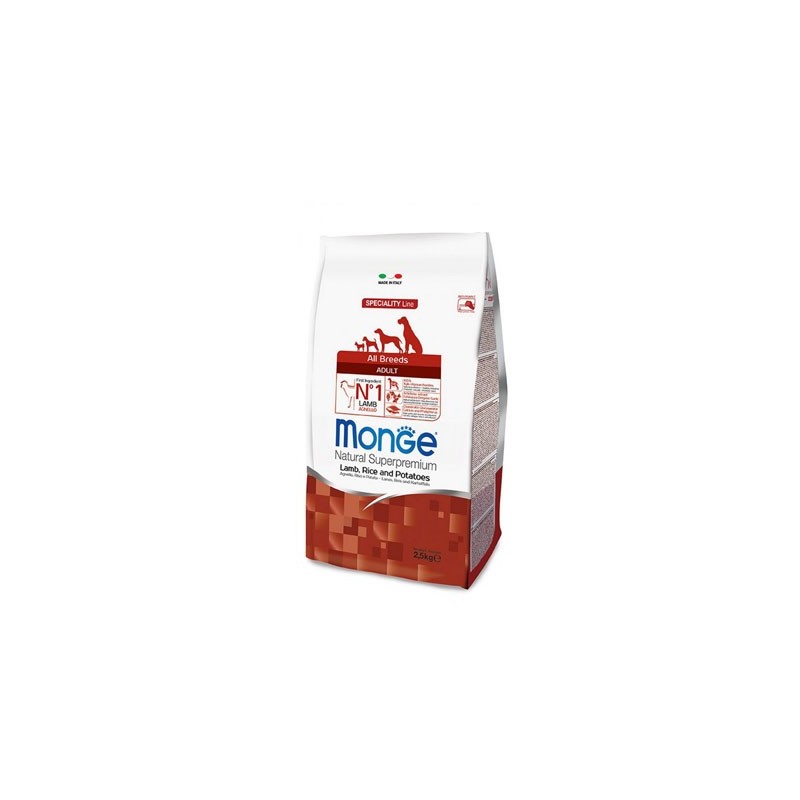 Monge SUPERPREMIUM ALL BREEDS MINI ADULT Agnello e Riso da 7,5 kg cane