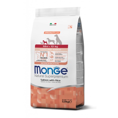 Monge SUPERPREMIUM Mini Puppy & Junior Salmone e Riso per cane da kg 7,5