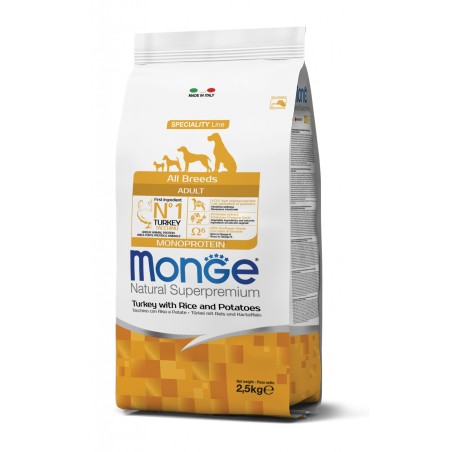 Monge Superpremium All Breeds Adult Tacchino Riso e Patate da kg 12 cane