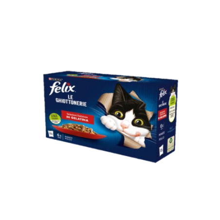 Purina Felix selezioni deliziose in gelatina manzo e pollo confezione da 12 bustine da 85 gr
