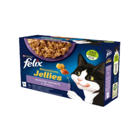 Purina Felix selezioni saporite in gelatina jellies sensations confezione da 12 bustine da 85 gr