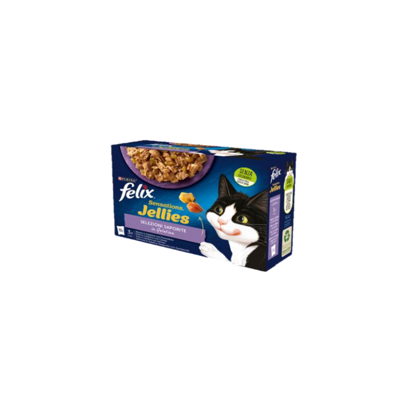 Purina Felix selezioni saporite in gelatina jellies sensations confezione da 12 bustine da 85 gr