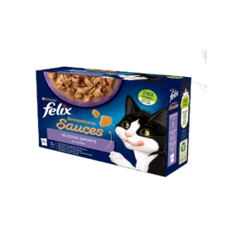 Purina Felix selezioni saporite in salsa sauces sensations confezione da 12 bustine da 85 gr