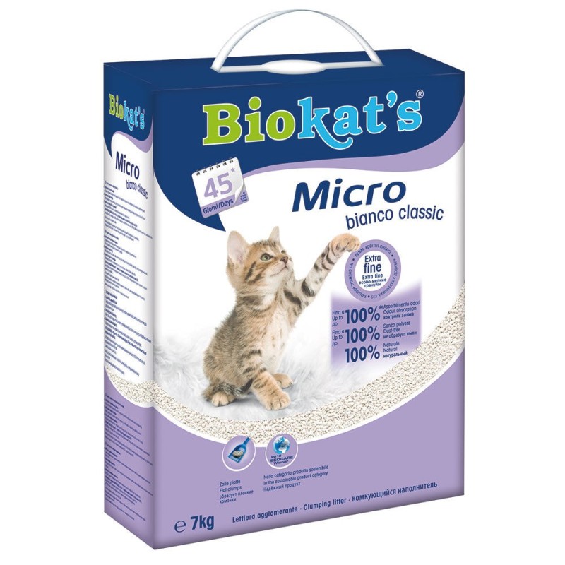 Biokat's Micro Bianco 7 kg Lettiera Assorbente per Gatti