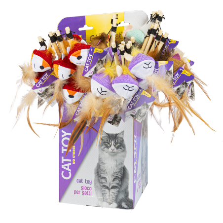GIMCAT GATTO TEASER CON PELUCHE gioco per gatti 