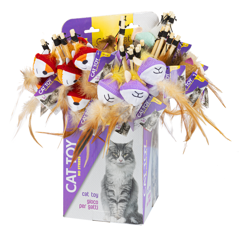 GIMCAT GATTO TEASER CON PELUCHE gioco per gatti 