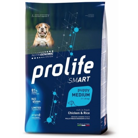 Prolife Smart Puppy Pollo Fresco disossato e Riso Medium da 10 kg