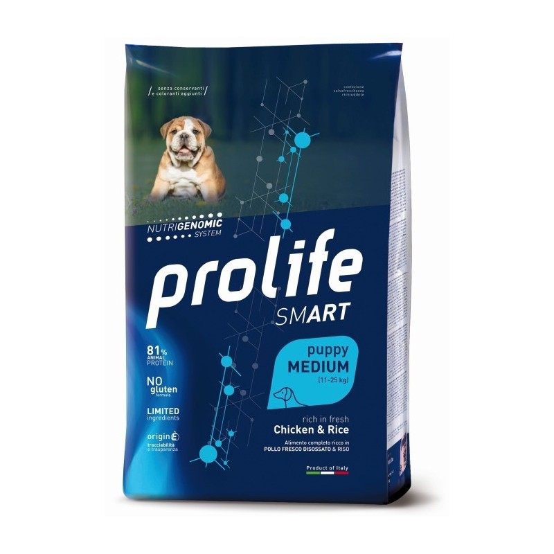 Prolife Smart Puppy Pollo Fresco disossato e Riso Medium da 10 kg